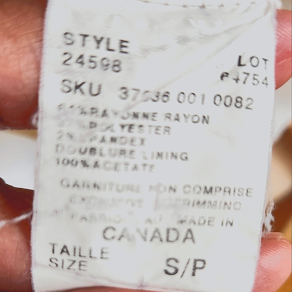 Le Chateau White Brocade Fitted Blazer Faux Pocket Small Made in Canada Vintage - Picture 6 of 16